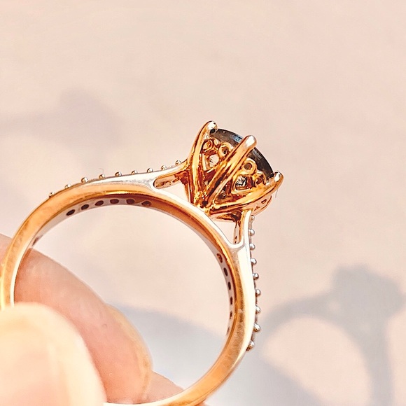 Just SOLD ❤️❤️❤️Natural Diamonds 14K Rose Gold. Rare. Custom Made - Picture 5 of 6